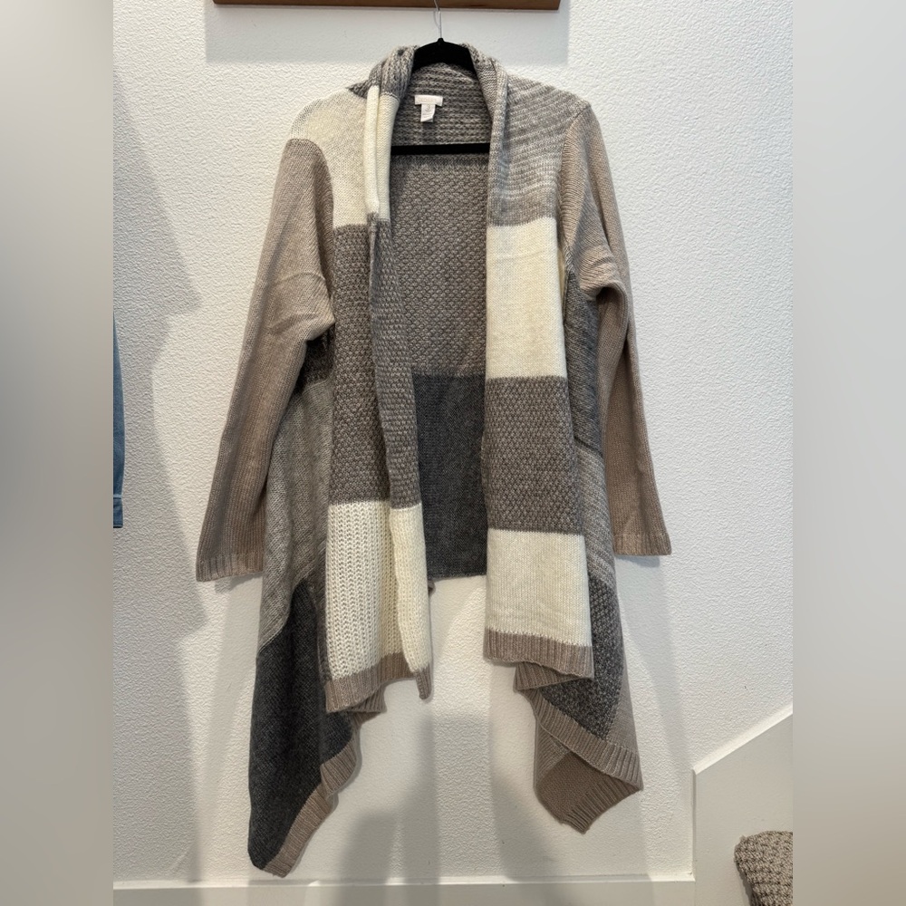 Chicos size 3 color block open-front cardigan